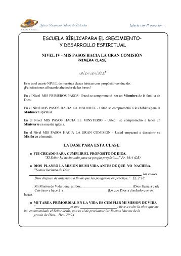 Nivel IV: Mis Pasos Hacia la Gran Comisión ... - IPUC ::: Distrito 5