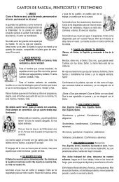 Letras para los Cantos de Pascua y Pentecostés - Interletras