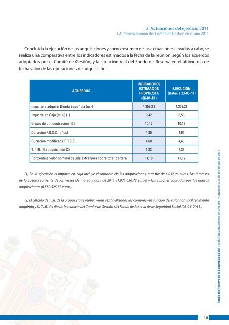 Informe del Fondo de Reserva a 31-12-2011 - Seguridad Social