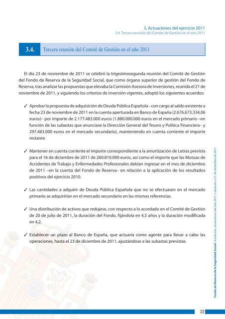 Informe del Fondo de Reserva a 31-12-2011 - Seguridad Social