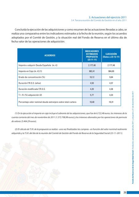 Informe del Fondo de Reserva a 31-12-2011 - Seguridad Social