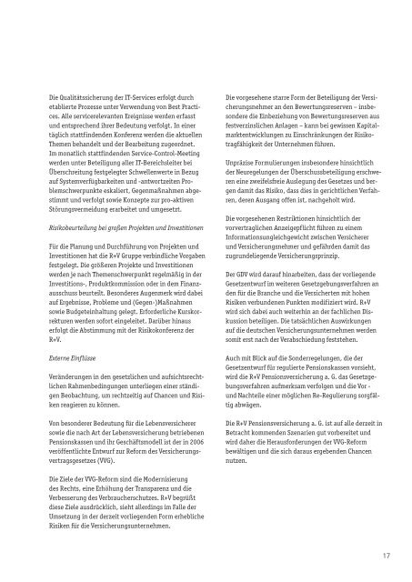 R+V Pensionsversicherung a.G. 2006 - R+V Versicherung