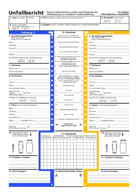 Europäischer Unfallbericht (PDF 110,2 KB) - R+V Versicherung