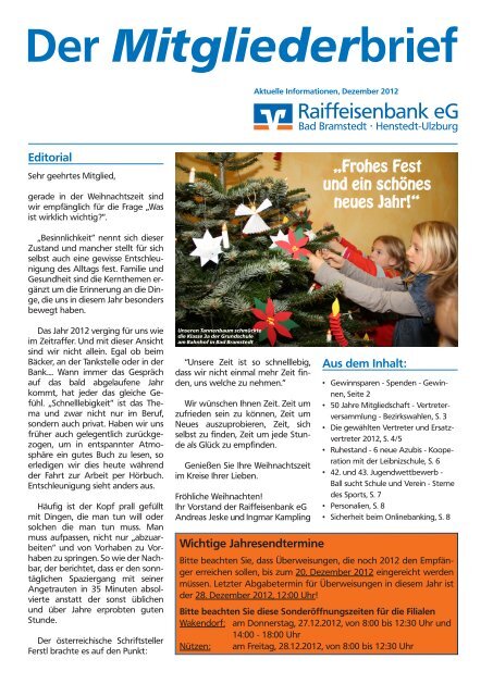Ausgabe 1/2012 - Raiffeisenbank eG