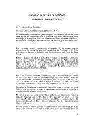 Mensaje del Sr. Gobernador - Legislatura Provincial de San Juan