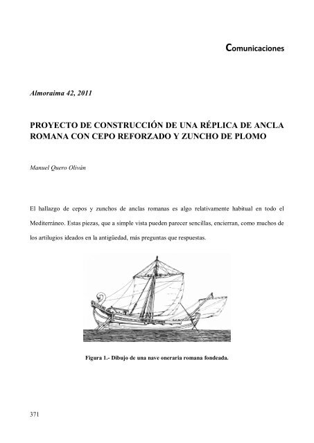 Proyecto de construcción de un ancla romana con cepo reforzado y