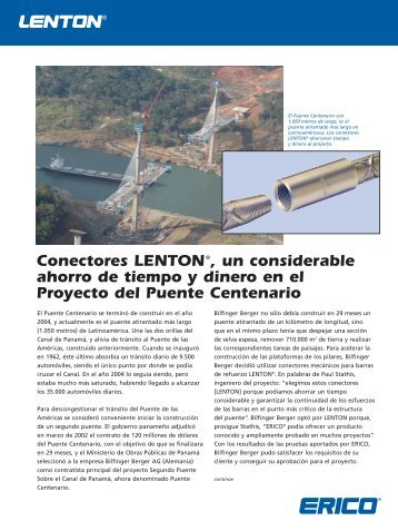 Conectores LENTON®, un considerable ahorro de tiempo y ... - Erico