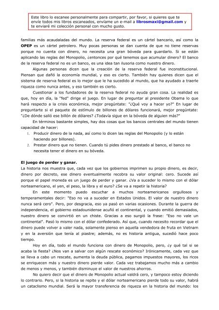 La Conspiración de los Ricos - Crisis, negocios y dinero