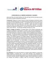 CONDICIONES DE LA CAMPAÑA AHORRANDO ... - Banco AV Villas