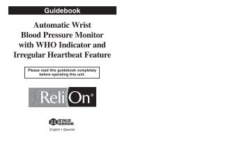 Guidebook Automatic Wrist Blood Pressure Monitor with ... - ReliOn