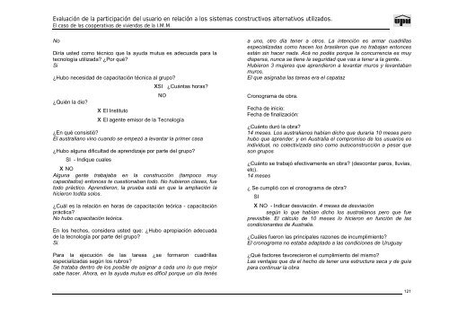 evaluacion de la participacion del usuario en relacion a los sistemas ...