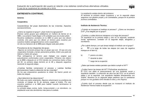 evaluacion de la participacion del usuario en relacion a los sistemas ...