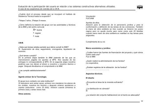 evaluacion de la participacion del usuario en relacion a los sistemas ...