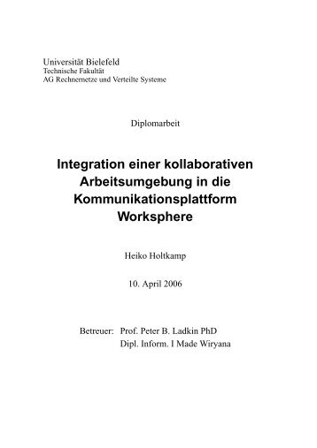 Integration einer kollaborativen Arbeitsumgebung in die ...