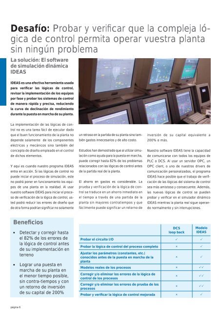 IDEAS Soluciones de simulación dinámica para plantas ... - Andritz