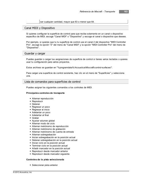 Mixcraft 6 User Manual - Acoustica