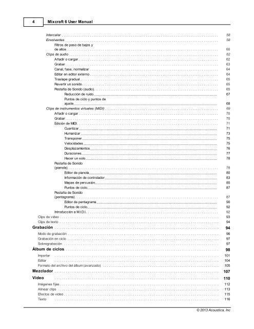 Mixcraft 6 User Manual - Acoustica