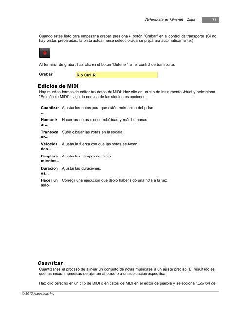 Mixcraft 6 User Manual - Acoustica