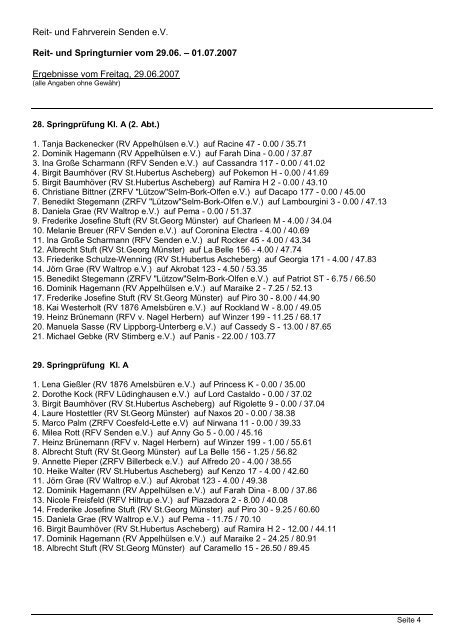 Ergebnis 29.06.2007 - Reit- und Fahrverein Senden e.V.
