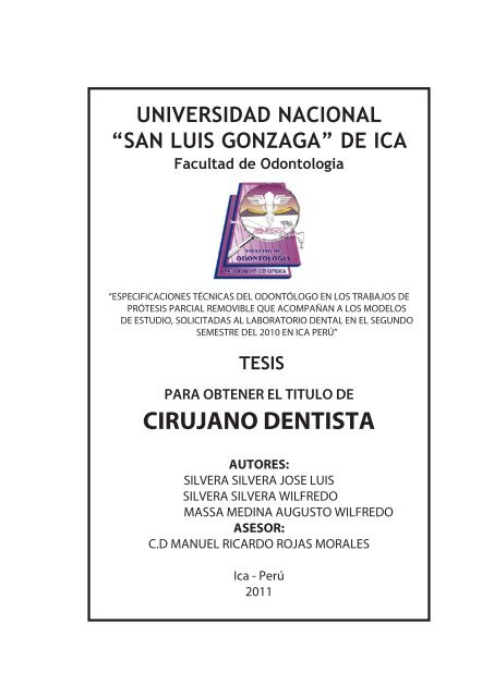 CIRUJANO DENTISTA - Colegio Odontológico del Perú