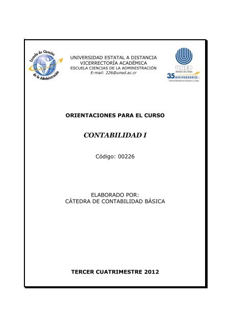 CONTABILIDAD I - Universidad Estatal a Distancia