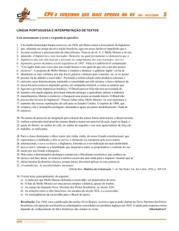 CPV o cursinho que mais aprova na GV Fgv - 14/11/2004