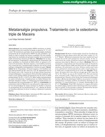 Metatarsalgia propulsiva. Tratamiento con la ... - edigraphic.com