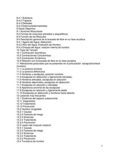 La articulación escapulohumeral en relación con la brazada de libre ...