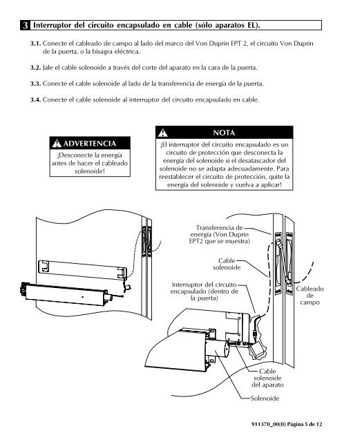 Instrucciones de Instalación 94/9547 Aparato de Salida - Von Duprin