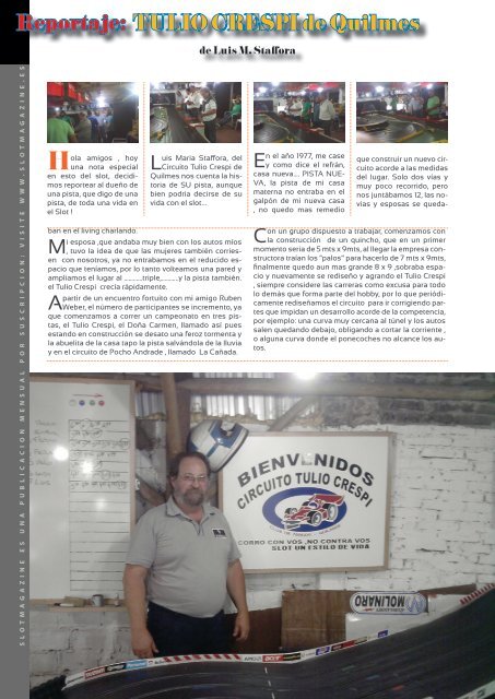 Reportaje: TULIO CRESPI de Quilmes - Slotmagazine