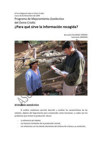 Programa de Mejoramiento Zootécnico del Ovino Criollo
