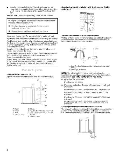 29" (73.7cm) gas dryer installationinstructions instrucciones ... - Sears