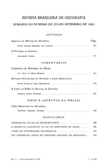 REVISTA BRASILEIRA DE GEOGRAFIA - Biblioteca - IBGE