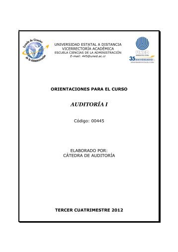 AUDITORÍA I - Universidad Estatal a Distancia