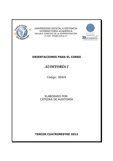 AUDITORÍA I - Universidad Estatal a Distancia