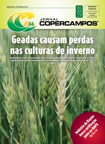Geadas causam perdas nas culturas de inverno - Copercampos