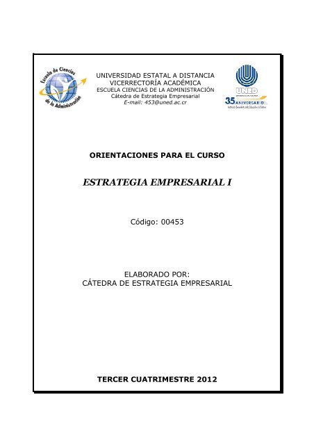 ESTRATEGIA EMPRESARIAL I - Universidad Estatal a Distancia