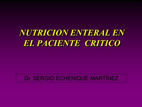 nutricion enteral en el paciente critico