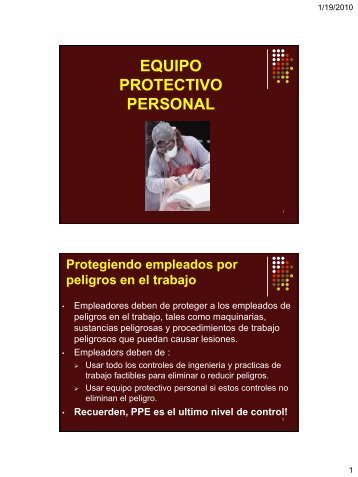 EQUIPO PROTECTIVO PERSONAL