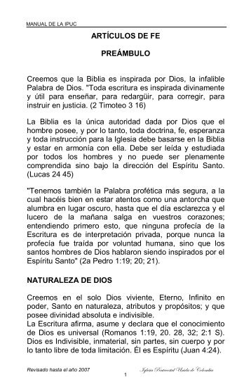 Nuestra Doctrina - IPUC ::: Distrito 5