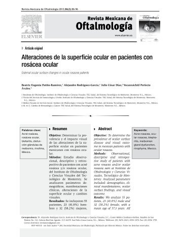 Alteraciones de la superficie ocular en pacientes con rosácea ocular