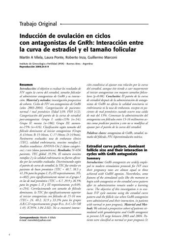 Inducción de ovulación en ciclos con antagonistas de GnRh ...