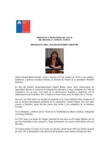 Biografia Dra Soledad Barria - Biblioteca Ministerio de Salud