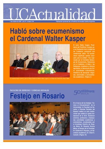 Habló sobre ecumenismo el Cardenal Walter Kasper - Universidad ...