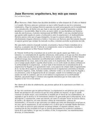 Juan Herreros: arquitectura, hoy más que nunca - Luis Berrios Negron