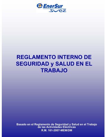 REGLAMENTO INTERNO DE SEGURIDAD y SALUD EN ... - EnerSur