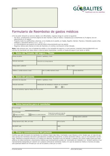 Formulario de Reembolso de gastos médicos - GLOBALITY