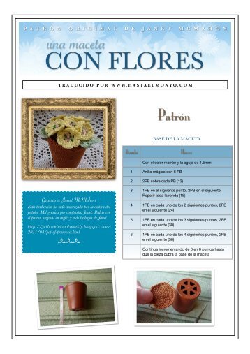 maceta con flores - Hasta El Monyo de patrones en inglés