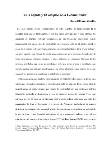 Luis Zapata y El vampiro de la Colonia Roma