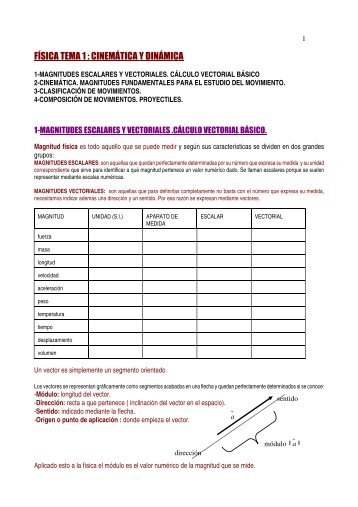 1-magnitudes escalares y vectoriales. cálculo vectorial básico